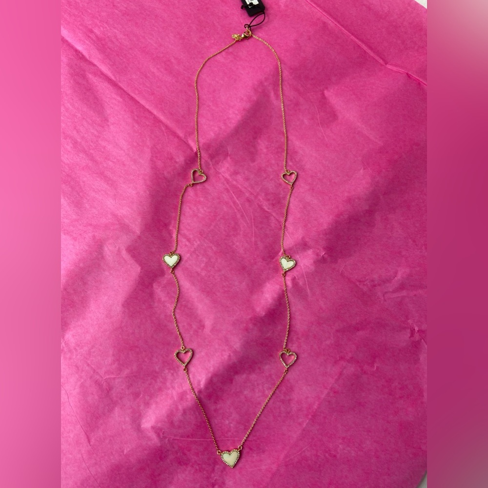 Ann Taylor Heart Gold Color Necklace NWT